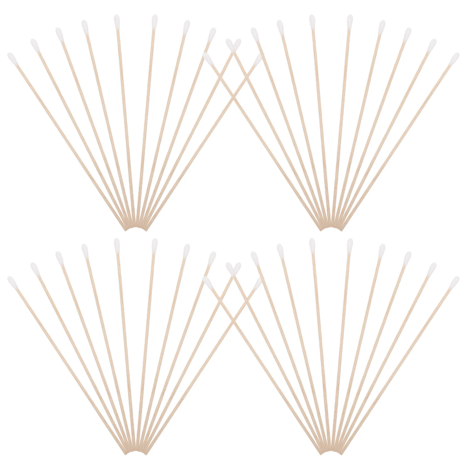 100 Pcs Round Cotton Tip Swabs Sanitary Buds Head Pointy Medical for Ear Cleaning Wooden Single-headed