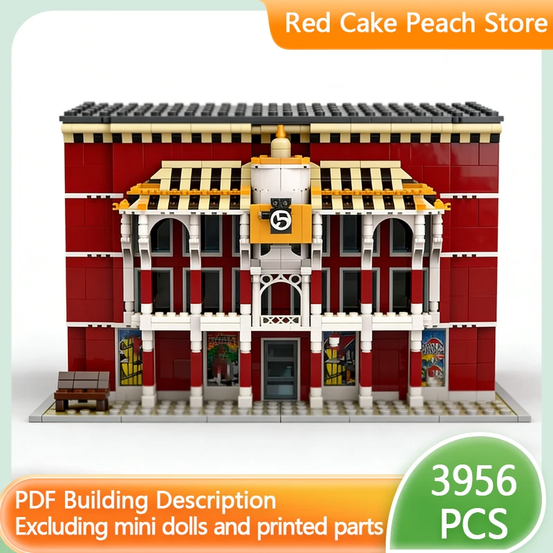 

Модель City Street View MOC, строительные кирпичи, сцена «Великий кинотеатр», модульные технологии, подарки, праздник, сборка, детские игрушки, костюм