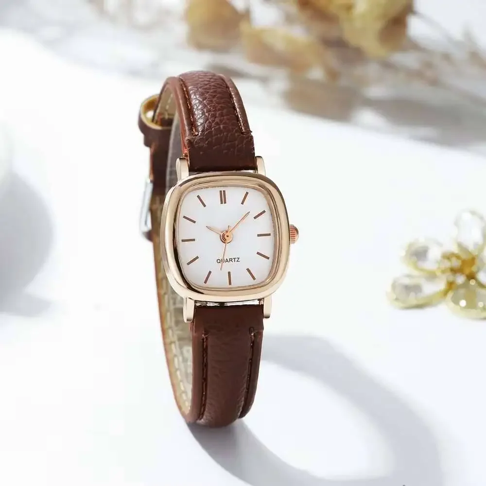 Fashion Small Dial Women Watches Simple Square Leather Strap Quartz Wristwatches Reloj MujerWithout Box