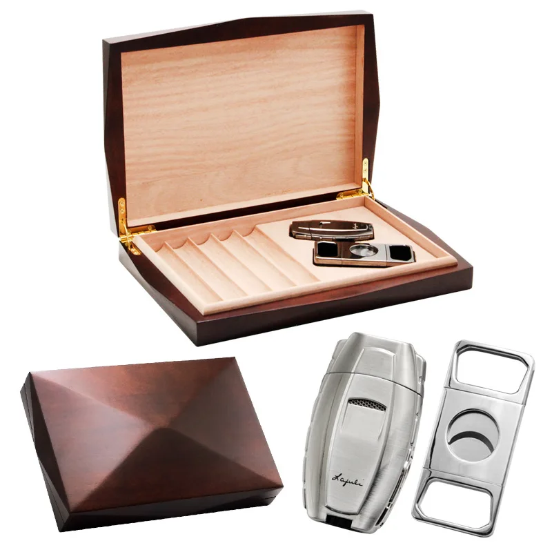 

Storage 10 Cigars Cigar Box Portable Card Slot Tray Style Montessori Gift Box Set Suitable Humidifying Electric Cigar Humido