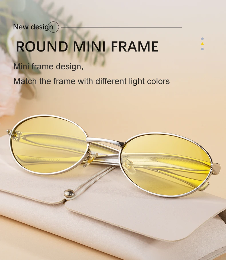 Ovale Punk-Sonnenbrille mit kleinem Rahmen für Damen, 2025, Luxusmarke, Vintage-Stil, Metall, Fahren, Sonnenbrille für Damen, Mode, Retro-Farbtöne, UV400 – Detail 5