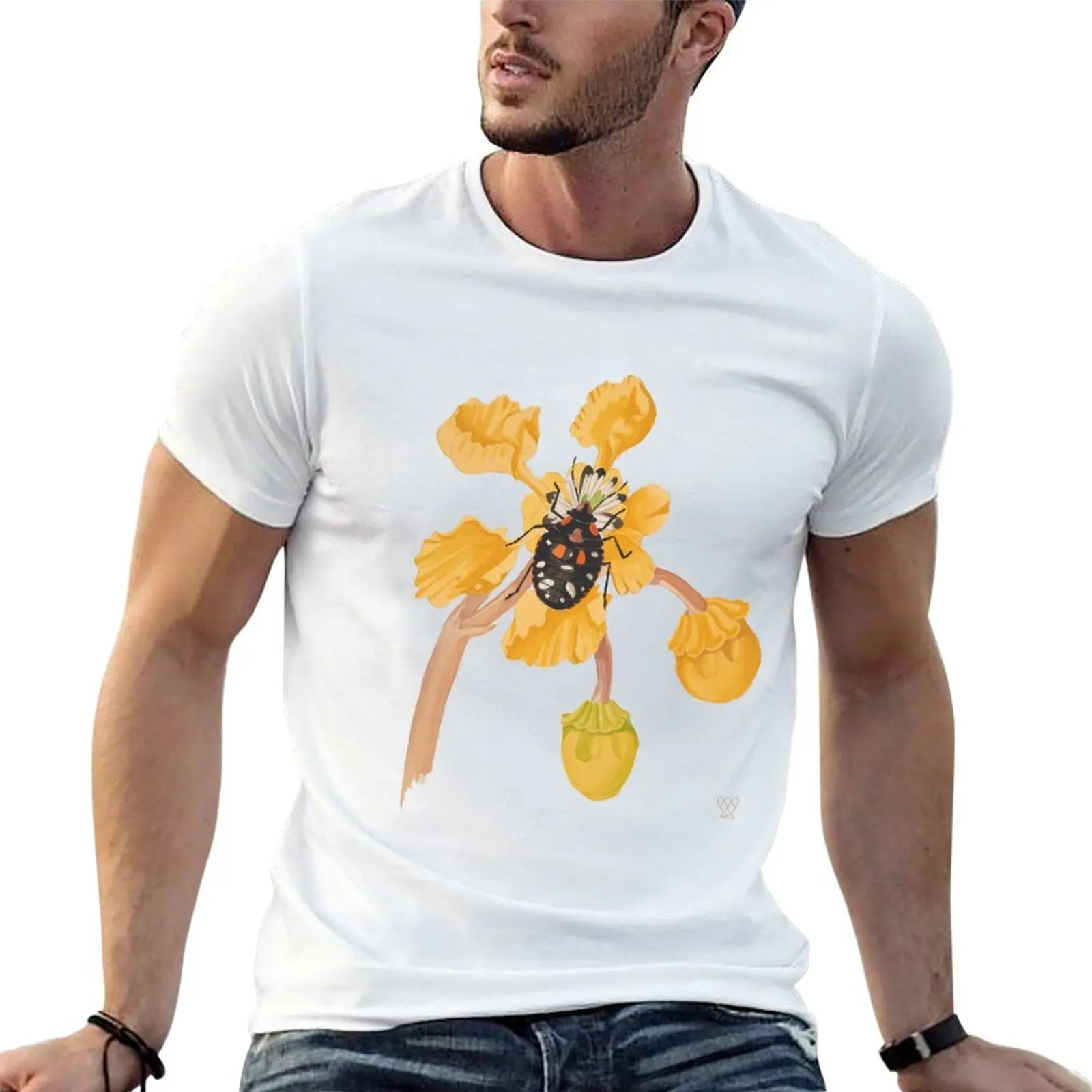 Red Spotted Insect on Blossom T-Shirt aesthetic clothes korean fashion T-shirt men