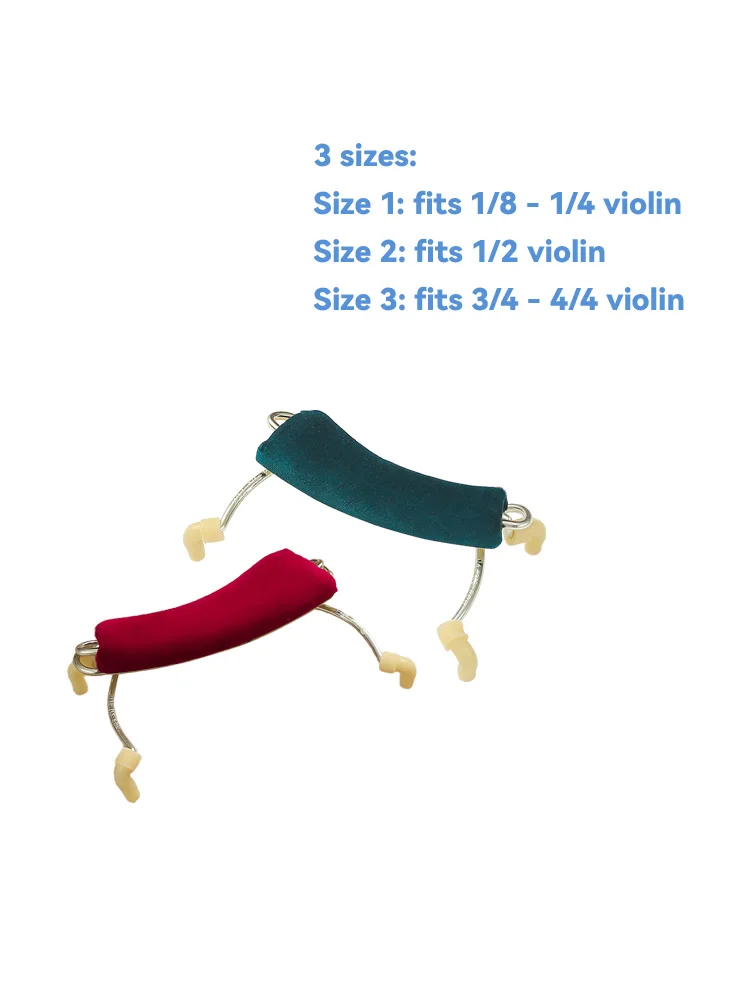 Violin Shoulder Rest Aluminum Alloy Support Silicone Foot Cover Fits 1/8 1/4 1/2 3/4 4/4 size violin, Violin Accessories