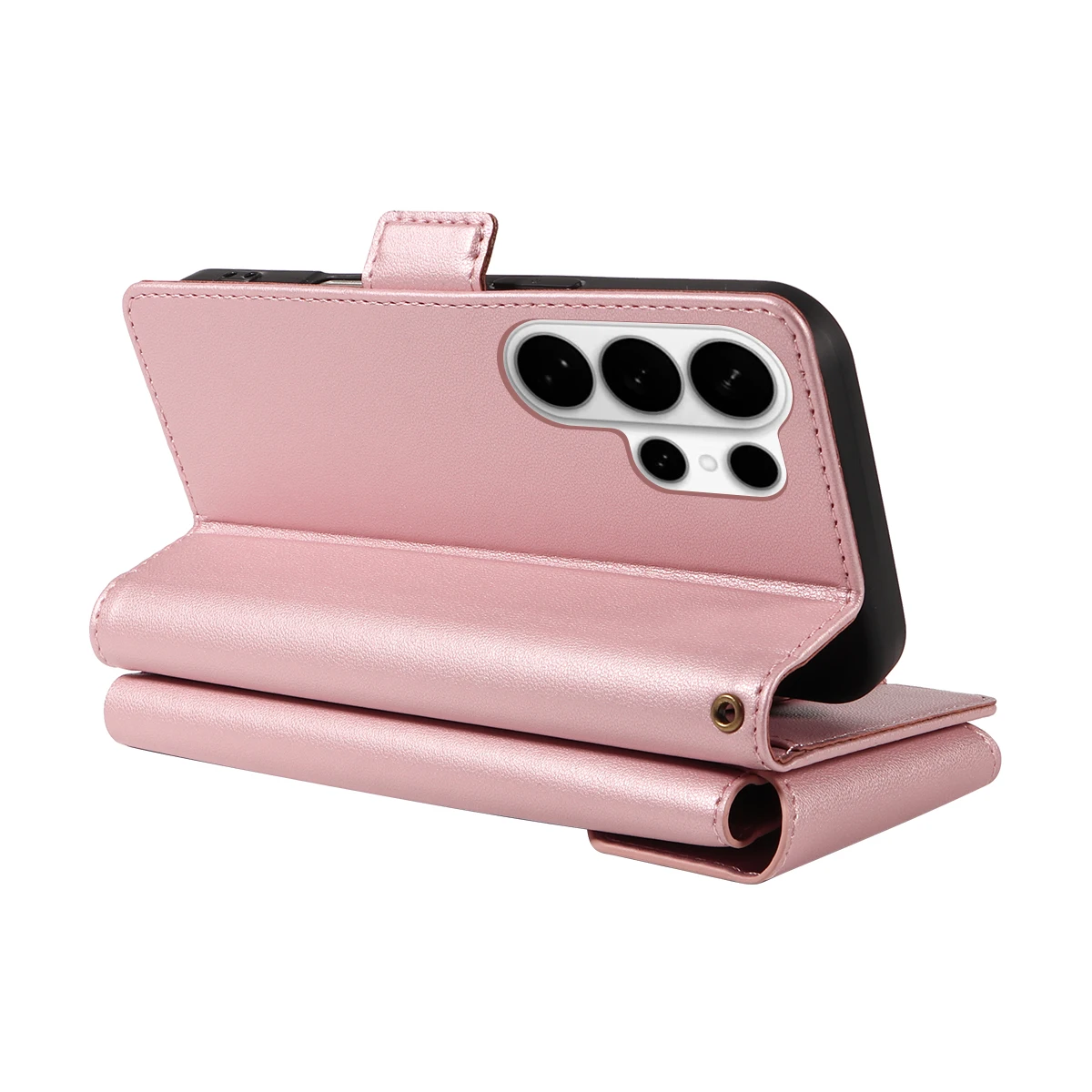 حافظة هاتف جلدية مغناطيسية لهاتف سامسونج جالاكسي S22 S23 S24 S25 Ultra Plus FE غطاء هاتف متعدد الجيوب