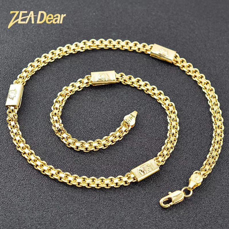 ZEADear Jewelry 2022 18K pozłacany mały rozmiar dubajski naszyjnik z łańcuszkiem dla mężczyzn kobiety naszyjnik hip-hopowy hurtownia akcesoriów