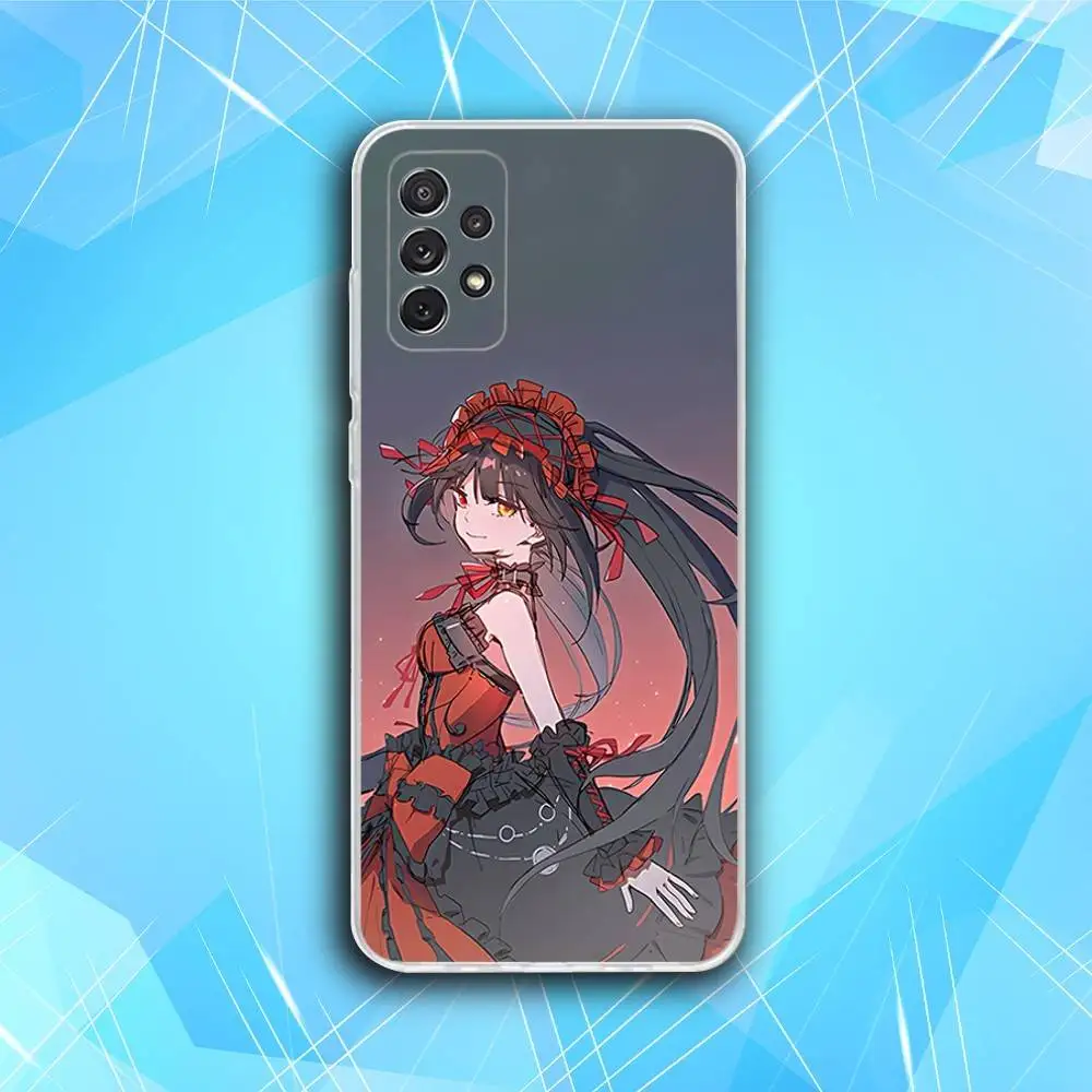 T-Tokisaki Anime Kurumi Phone Case For Samsung S30,23,21,22,20, FE lite,S10,9,8,7 PIus Note20ultra Soft Transparent
