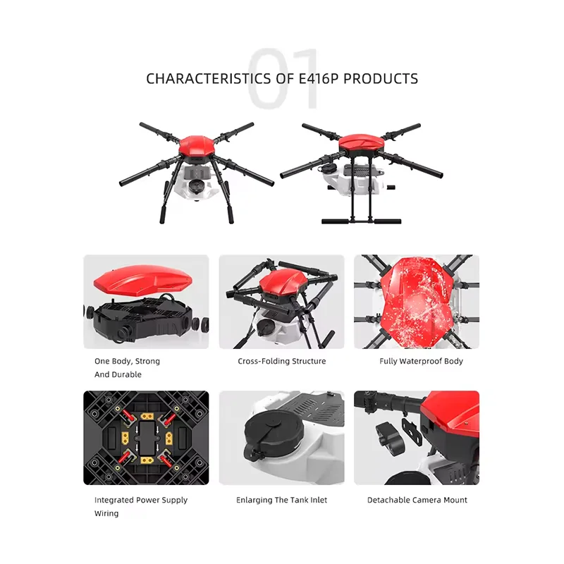 EFT E420P 20L 20kg 농업용 스프레이 프레임 키트 4축 접이식 쿼드콥터 (하비윙 X9 플러스 파워 시스템 포함)