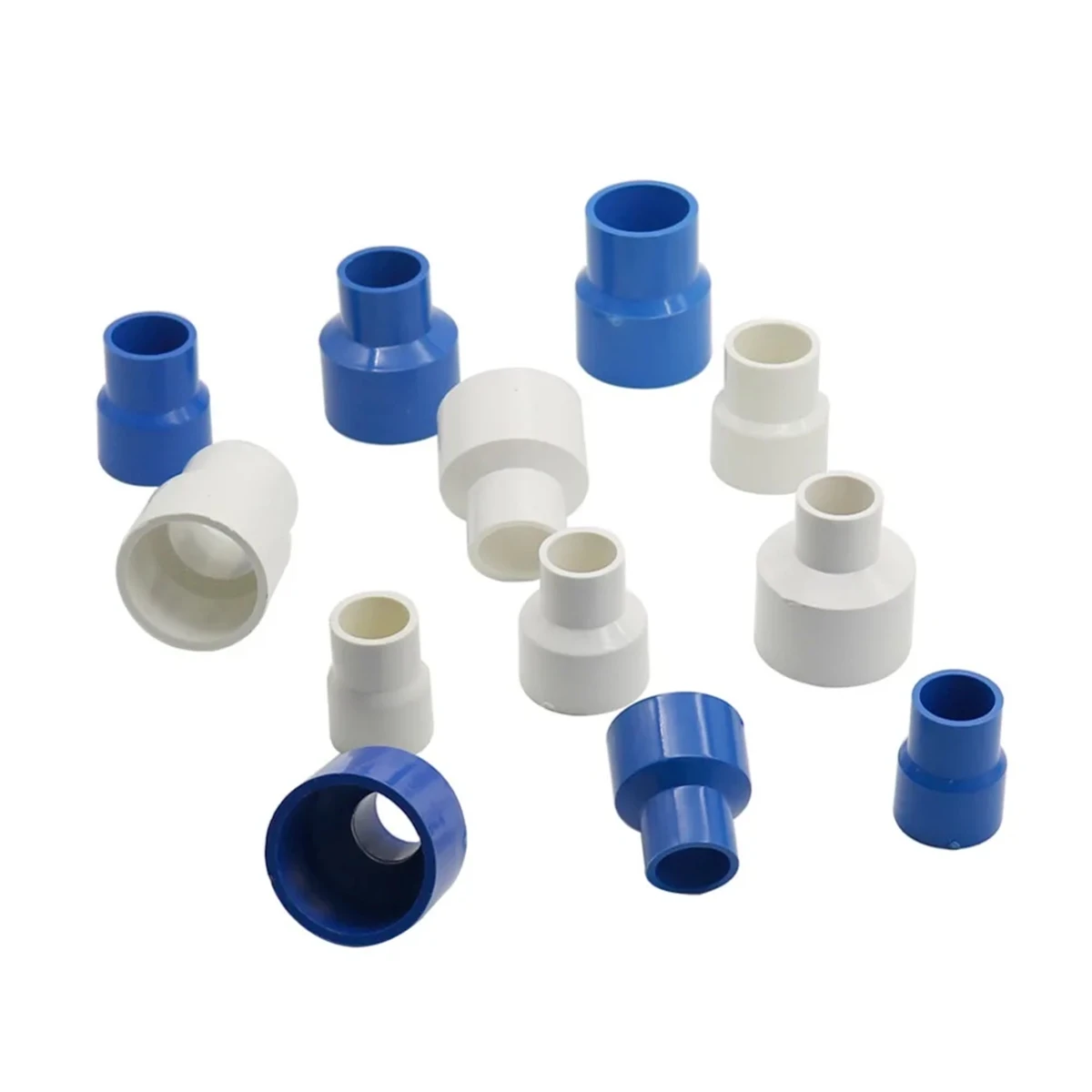 3Pcs PVC Reducer Water Supply Accessories 20/25/32/40mm Different Inner Diameter Straight Reducing Connector White/Blue/Grey