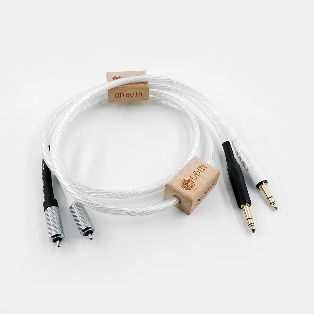 

Hifi RCA to 6.5 Cable High Density Pure silver Dual 6.35mm to Dual RCA Cord for Mixer Console Amplifier Speaker Sound