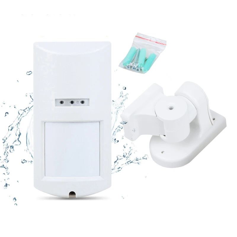 Outdoor Waterproof Wireless PIR Motion Sensor 433mhz EV1527 Pet Immunity 100 Degrees 12 M Wide Angle Detection for Security