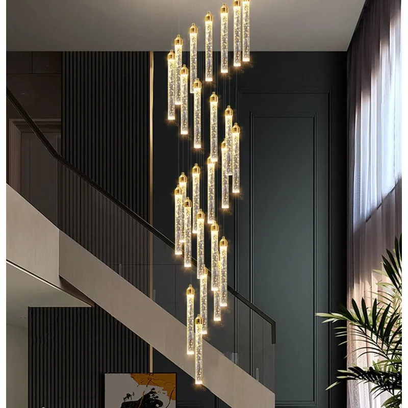 156in Long Light 20-Light Chandeliers Entryway LED Dimmable Chandeliers Lighting Fixture Modern Flat Sloped High Ceiling Pendant