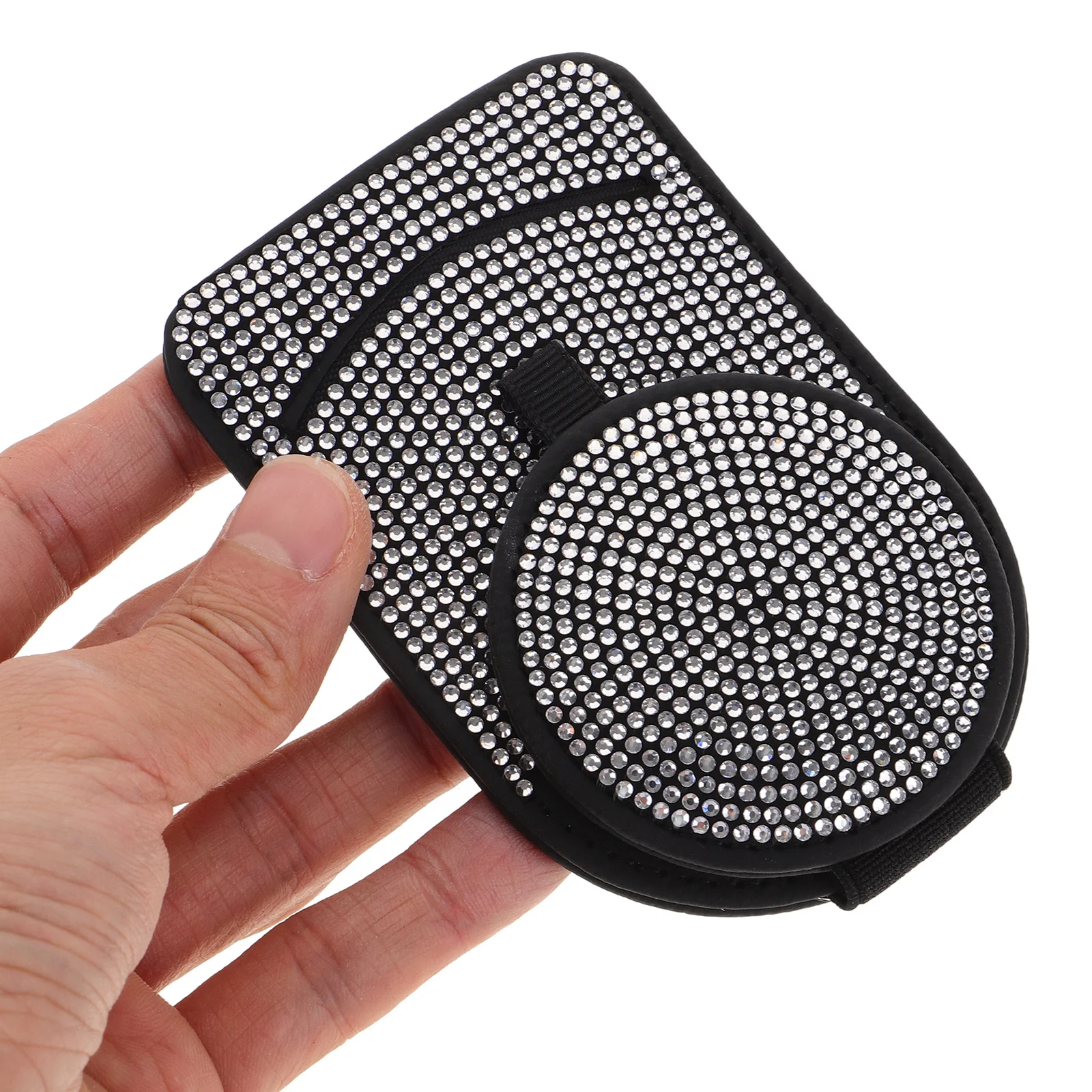 

Bling Car Visor Glasses Holder PU Rhinestone Clip Sunglasses Accessory Universal Organizer Sunglasses Holder Car