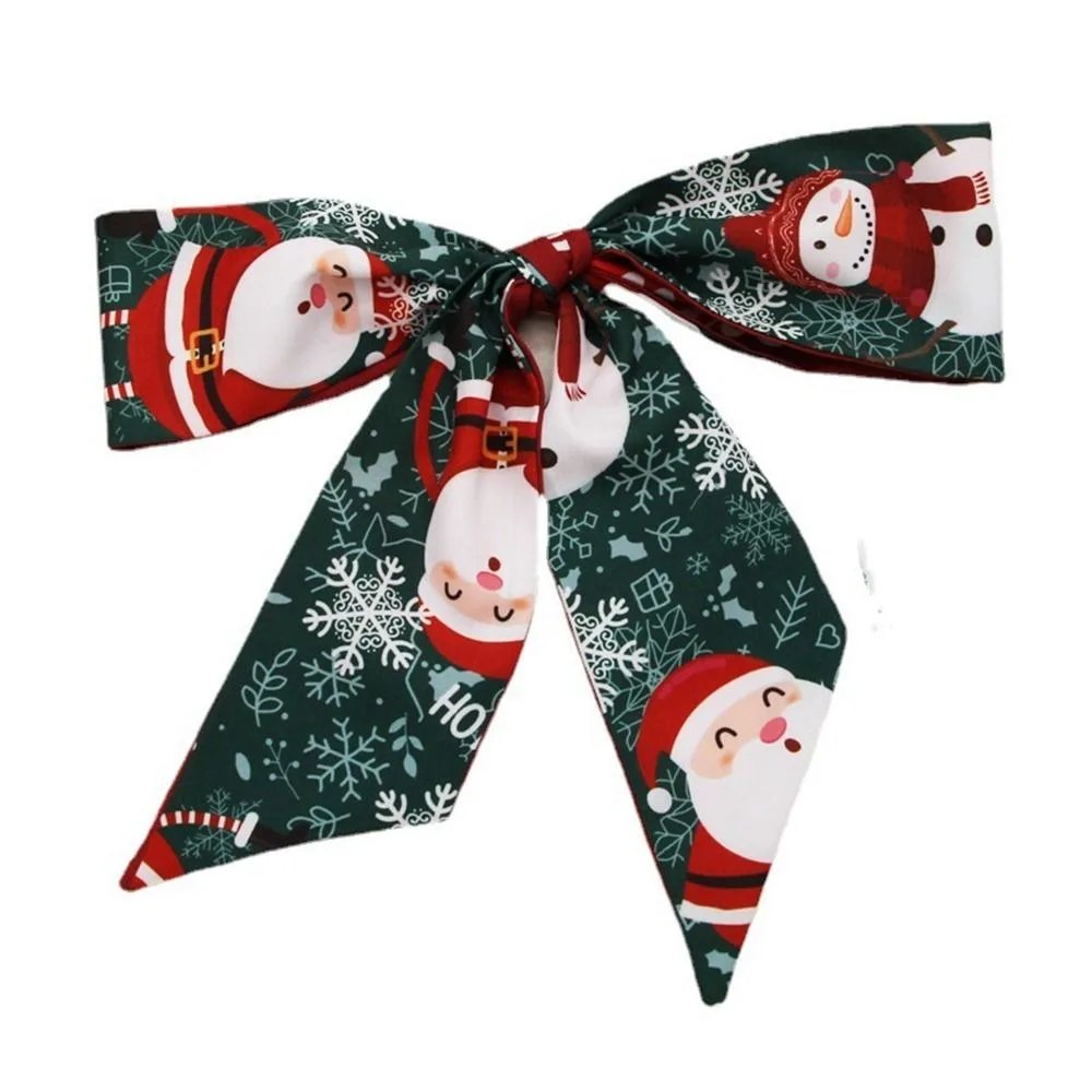 Bolsa bufandas accesorios corbata pañuelo largo estampado rojo lazo bufanda larga de seda banda para el cabello de Navidad bufanda estampada para mujer cinta para el cabello