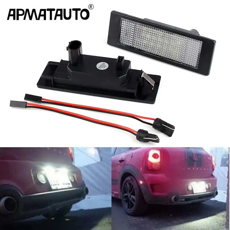 2PCS Car Led Number License Plate Light Canbus Error Free For BMW Mini Cooper S Clubman R55 Countryman R60 Paceman R61 Kit