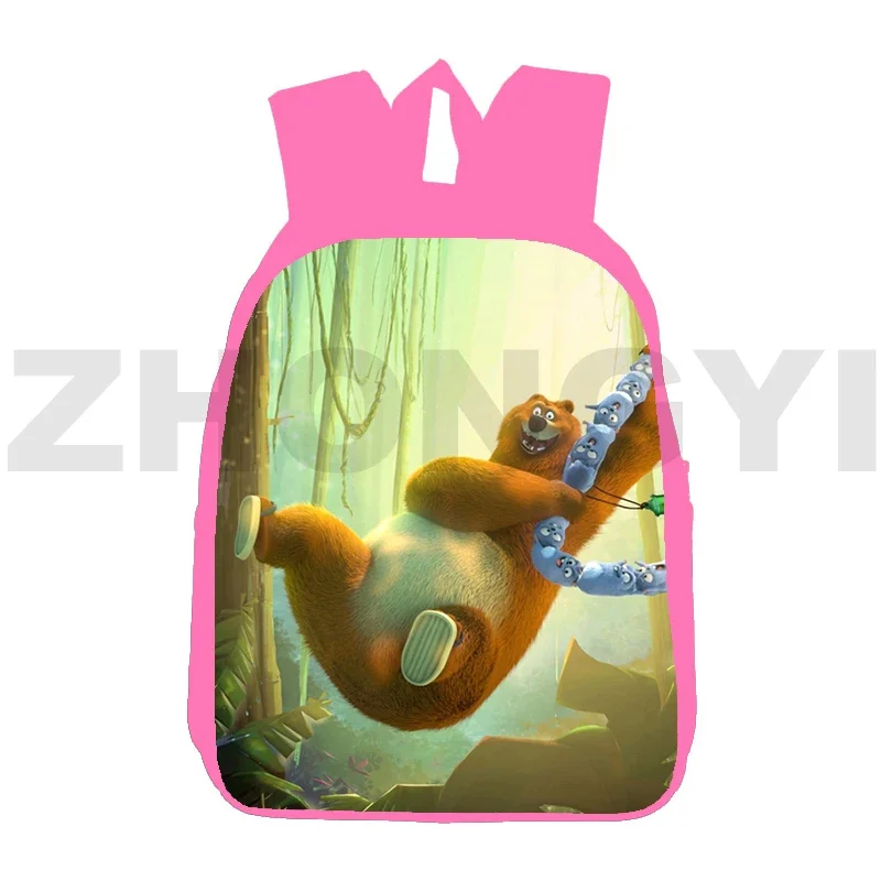 Kawaii Cartoon Grizzy and The Lemmings 3D Backpacks Lovely School Bags for Girls 12/16 Inch Canvas Travel Leisure Bags for Women