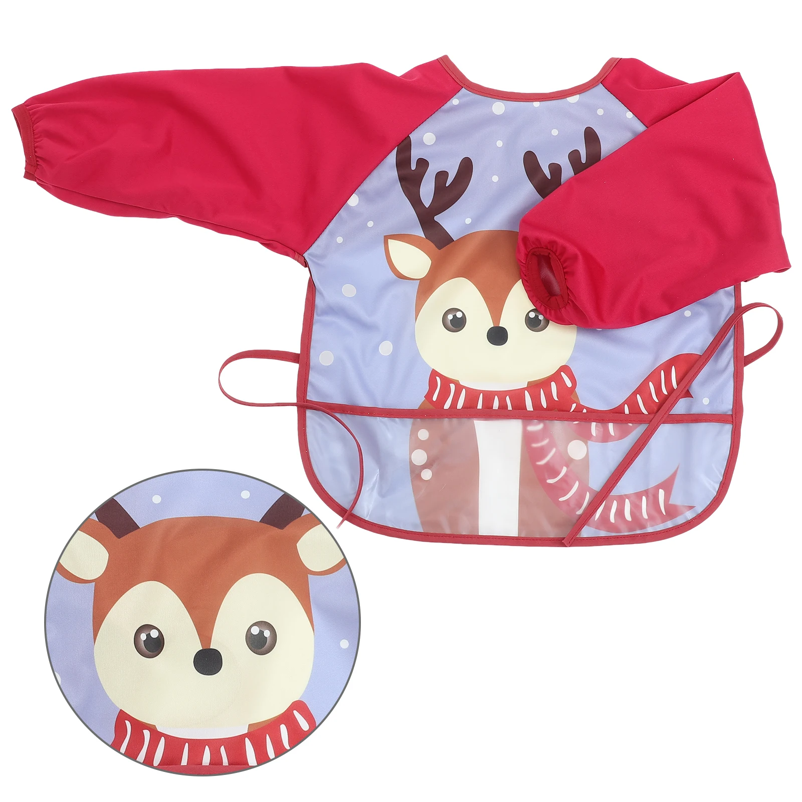 

Waterproof Bibs Baby Full Cover Long Sleeve Smock Kids Cotton Apron Easy Clean Feeding Time Art Smock Toddler Drool Proof
