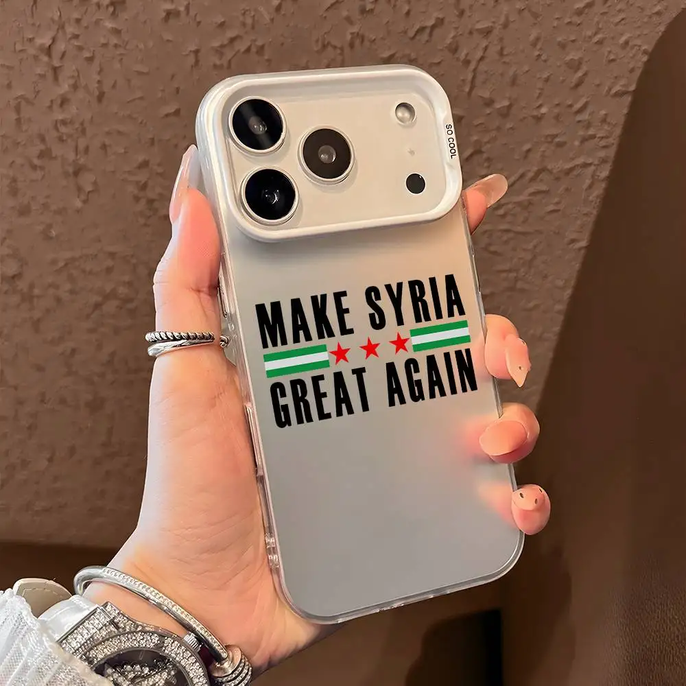 Casing Ponsel Baru Motif Peta Bendera Suriah Untuk iPhone 17 16 15 14 13 12 11 Pro Max Air Multiwarna Matte Metalik Aurora Funda