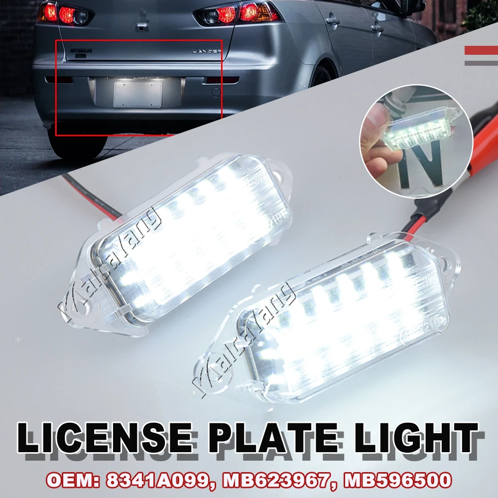 

1 Pair LED Car License Number Plate Light For Mitsubishi Lancer 2003-2017 EVO VIII 2004-2008 EVO X 2008-2018