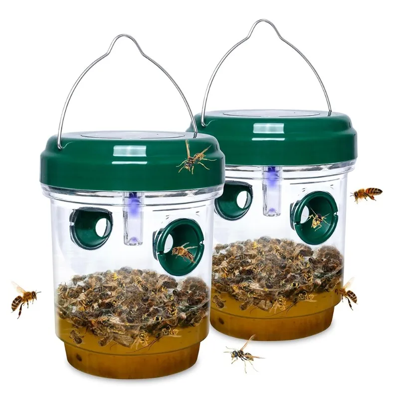 AB34-Fruit Fly Trap Solar-Powered, 2-Pack, Insect Trap, Fruit Fly Trap, Orchard Bee Trap