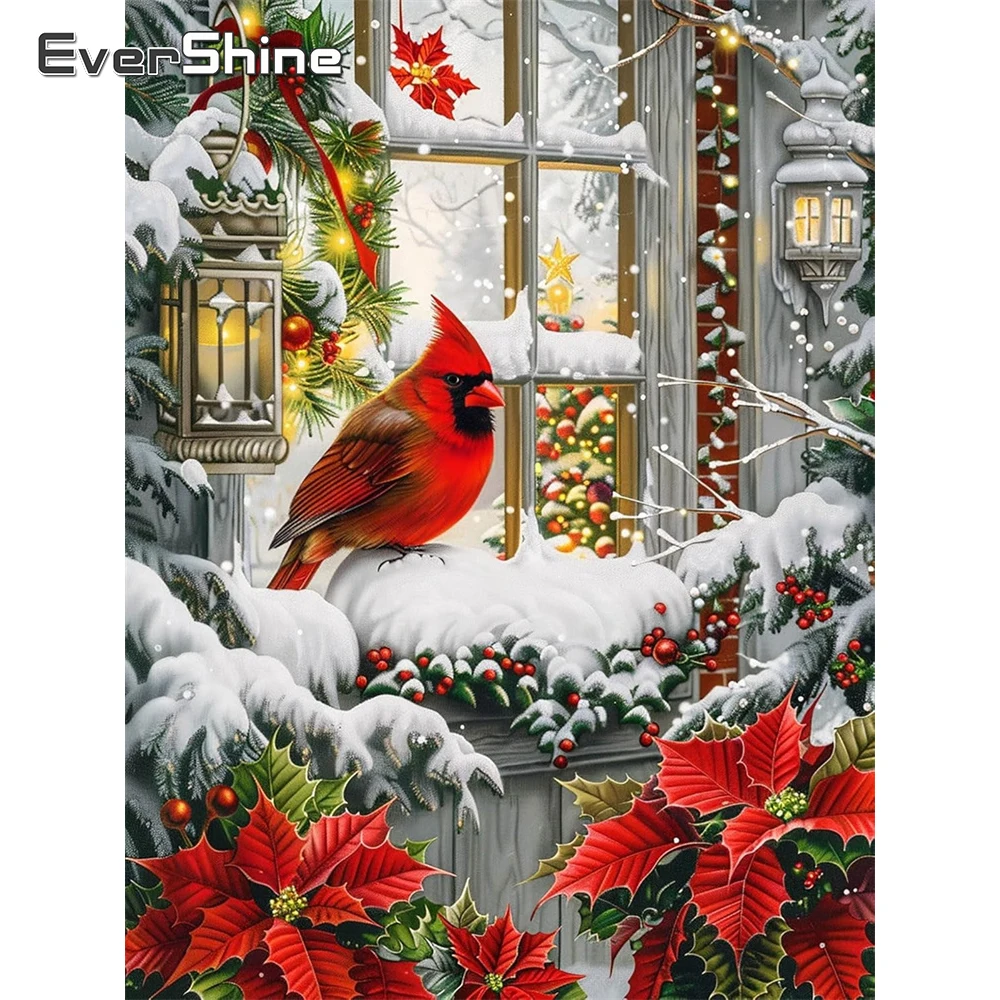 Evershine 5D DIY Diamant Malerei Vogel Tier Neue Ankunft Diamant Mosaik Fenster Winter Landschaft Stickerei Weihnachtsgeschenke
