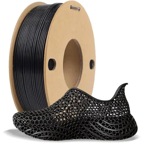 Black TPU Filament 1.75mm 250g 95A Flexible Rubber-Like 3D Printer Filament with High Elasticity and ±0.03mm Accuracy