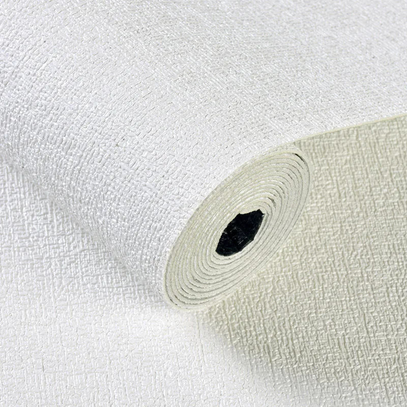 

3D Three-Dimensional Self-Adhesive Thermal Insulation Wallpaper Linen Diatom Mud Plain White Color Decor Renovation Wallpaper