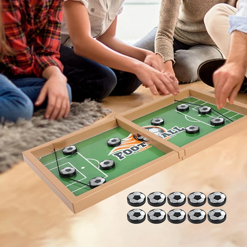 1 Set Fast Sling Puck Game Foosball Winner Board Game Parents Child Interaction Chess Toy D