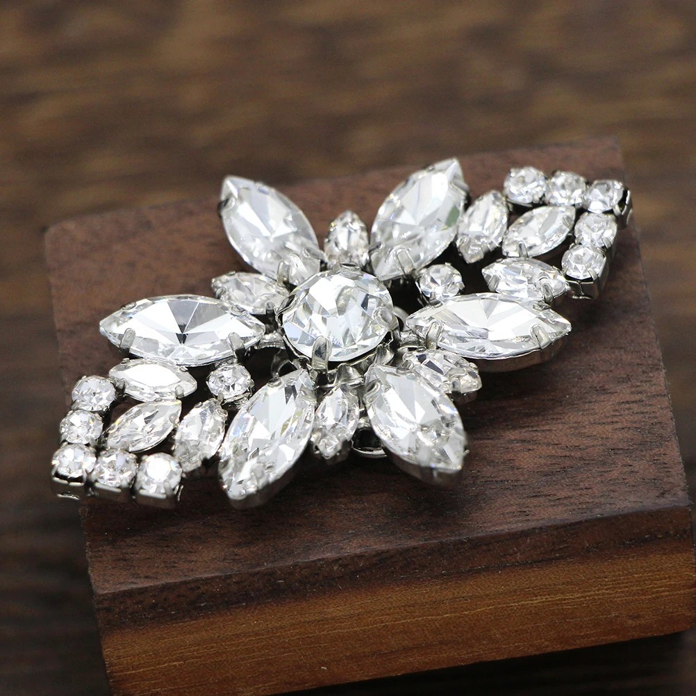 

2PCS Rhinestone Clips Crystal Shoe Decoration Wedding Buckle Flower Favors Women Durable Exquisite Bright Shoe Rack Storage