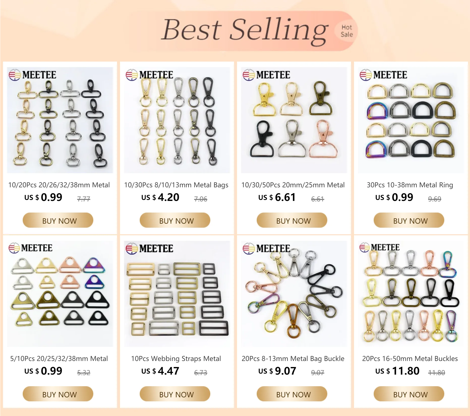 50pcs 8/10/13mm Metalls chn allen für Riemen Tasche drehbare Karabiner verschluss Schlüssel bund Haken Gurtband Clip Schnalle Kleiderbügel DIY Zubehör – Detail 1