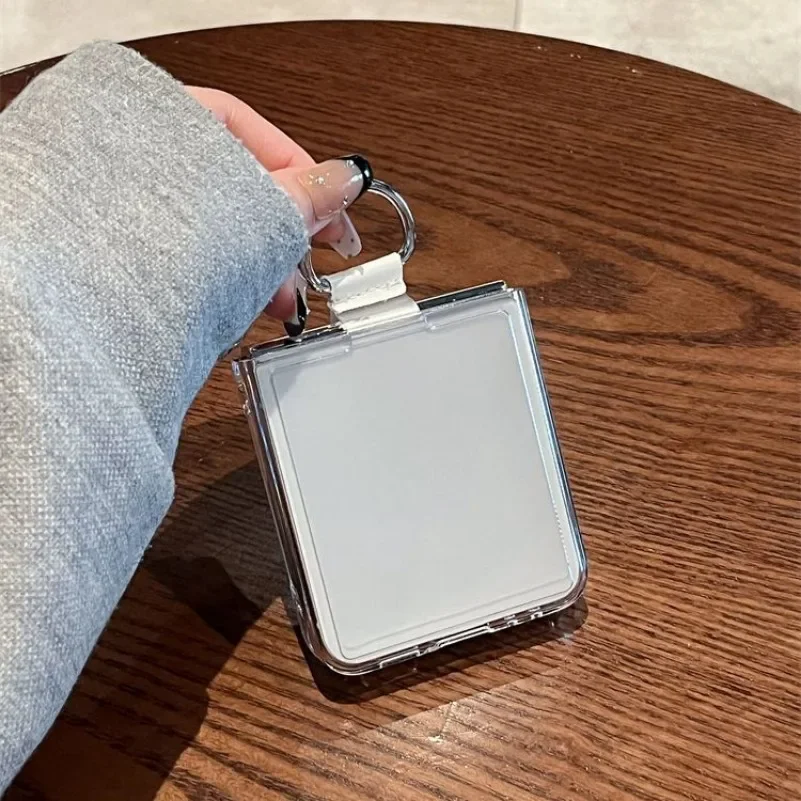 For Samsung Z Flip 5 6 Ring Holder Case High Clear Transparent PC Cases for Samsung Galaxy Z Flip 5 4 6 ZFlip 6 Z Flip5  Cover