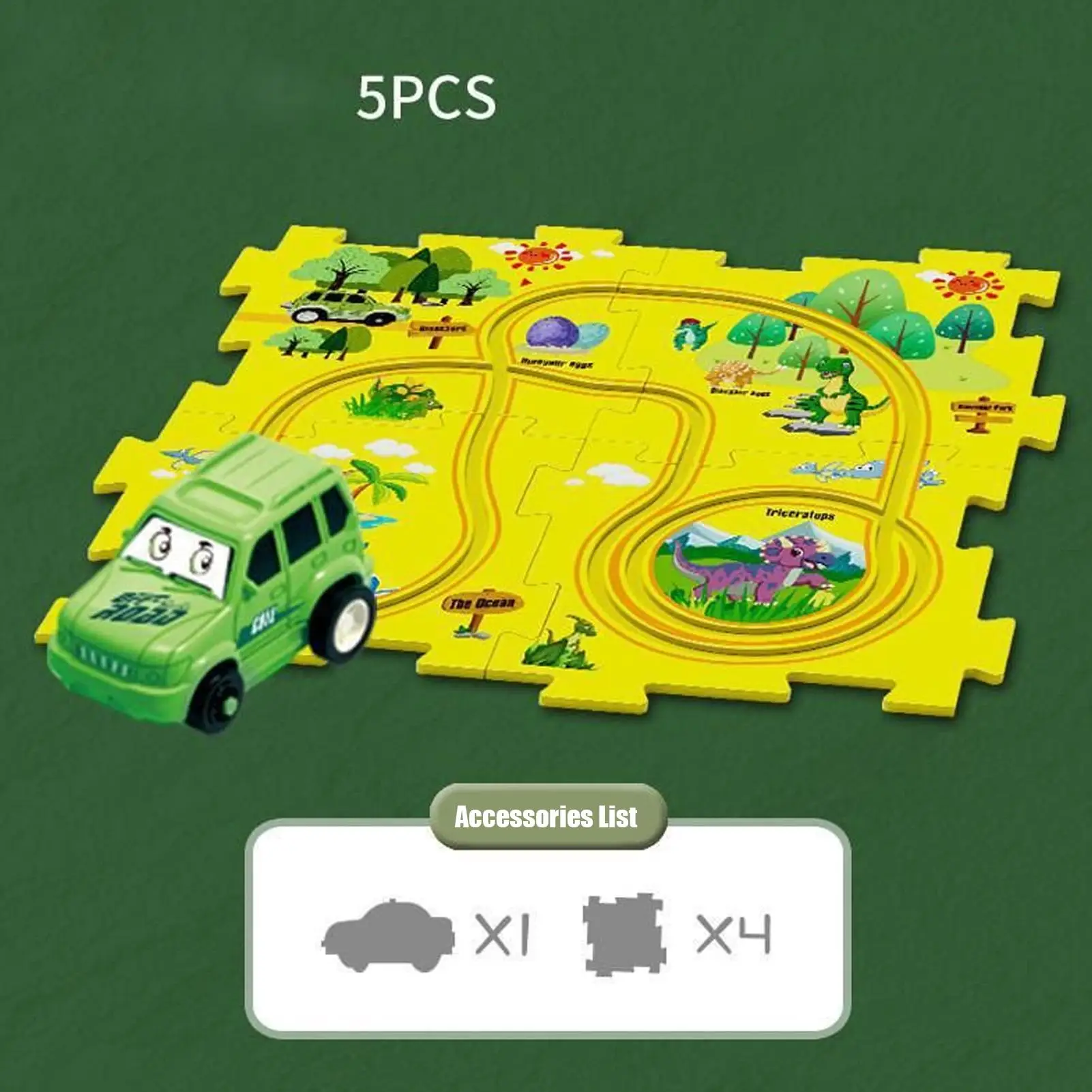 Puzzle Race Track Battery-Operated Educational Toy Puzzle Racer Kids Car Track Set For Kids Christmas Boys Children Learning