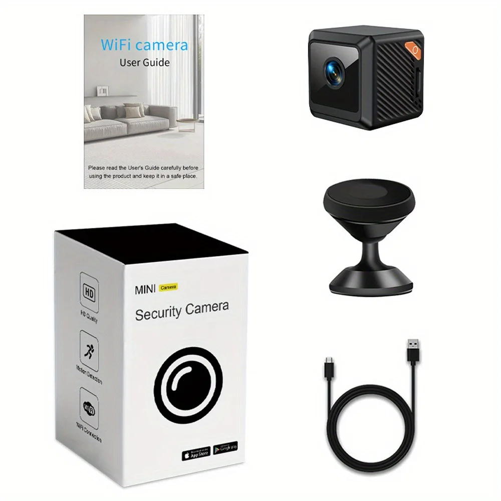 Telecamera di Sicurezza Miniaturizzata 1080P, Visione Notturna, Sorveglianza Domestica, WIFI, per Campeggio, Videocamera CCTV Smart per Casa