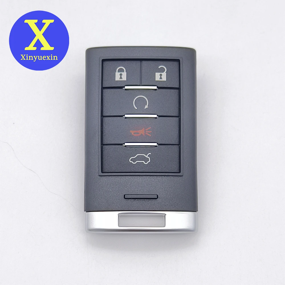 

Xinyuexin Car Shell Fob Remote Key Case Cover for Cadillac CTS XTS DTS SRX 2013-2014 ATS Escalade GMC Fob 5 Buttons Entry