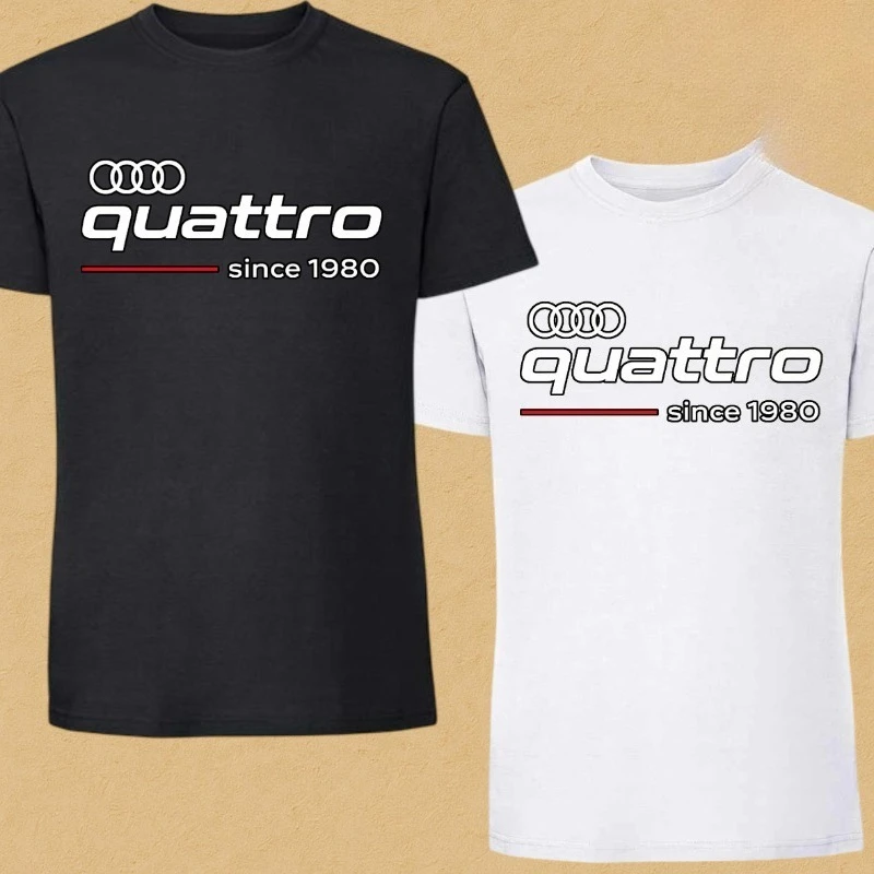 

Мужская футболка Audi, уличная одежда, тонкая повседневная хлопковая футболка с плоским принтом в автомобиле, лето 2025 года, удобный мужской хлопковый топ