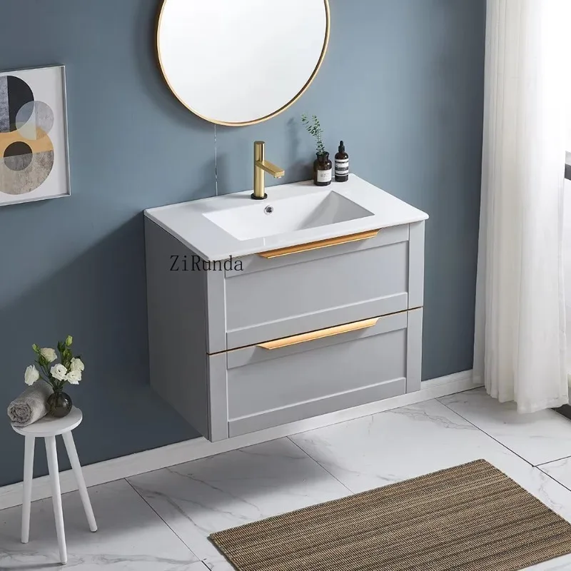 Personalizado popular montado na parede canto europeu moderno banheiro flutuante espelho de vaidade capa