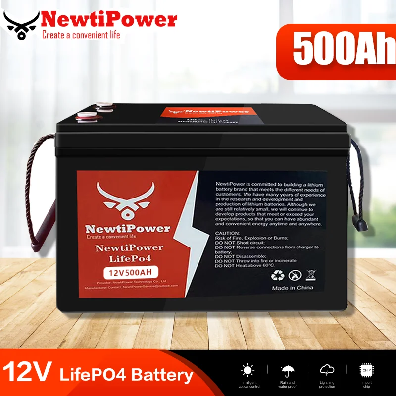 LiFePO4 12V 500AH Battery 14.6V 6KW Lithium Batteries 4000+ Cycles RS485 CAN 16S 500A BMS Max 32 Parallel For Solar Inverter