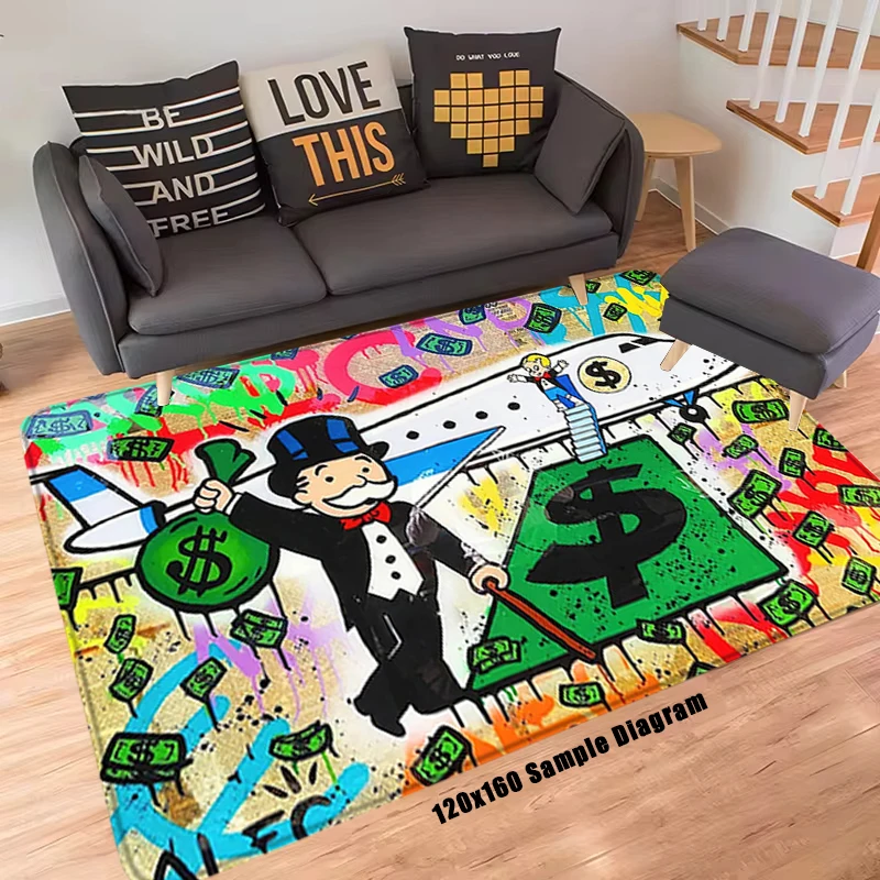 Dollar Balcony Mat Living Room Carpet Cartoon Monopolys Rugs Foot Carpets Entrance Doormat Floor Rug Anti Slip Mat Home Kitchen