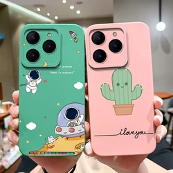 OPPO Realme C61 쉘 러블리 만화 우주비행사 케이스, 액체 실리콘 충격 방지 휴대폰 뒷면 커버, Realme C 61 Funda Coque