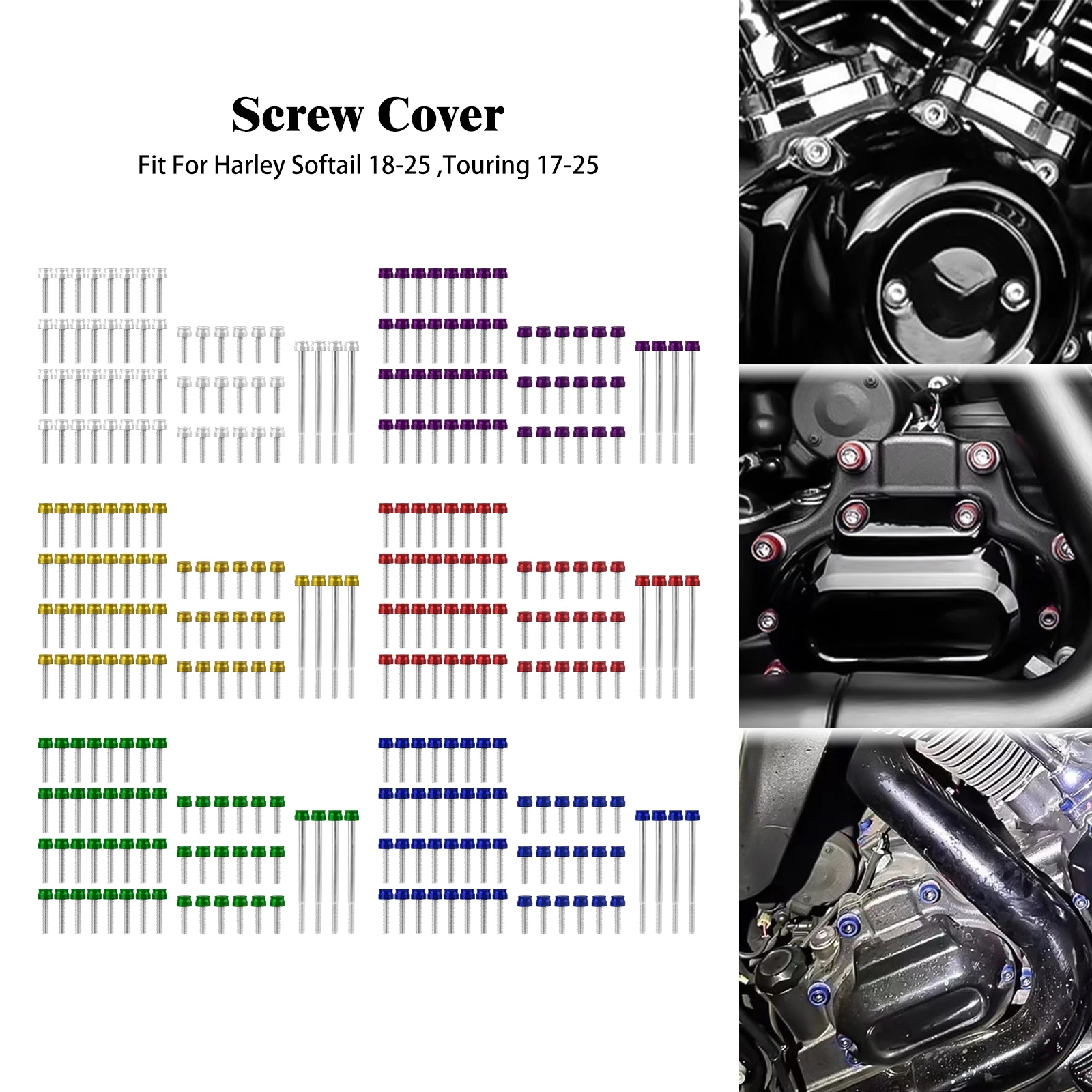 

Motorcycle Engine Cylinder Bolt Kit 54PCS Screws Set For Harley M8 Touring Road Street Glide 2017-25 Softail Fatboy FXBR 2018-25