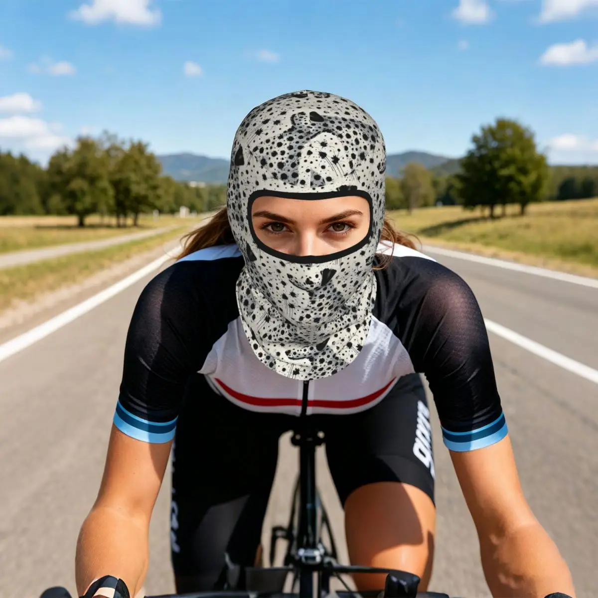 Dalmatian Dreamscape A Splash Of Spots Breathable Balaclava Full Face Mask Sun Protection Neck Gaiter For Motorcycle Outdoor