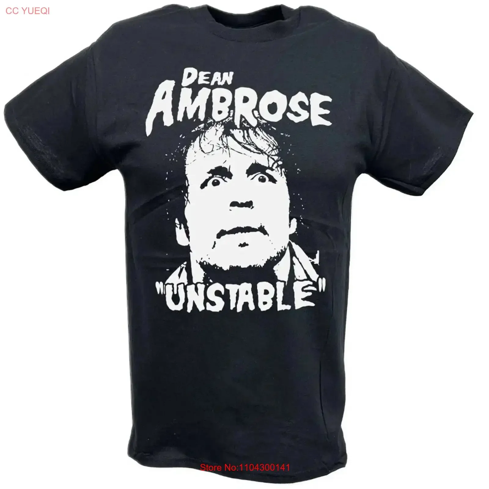 Camiseta negra para hombre Dean Ambrose The Unstable One, ropa de calle vintage lavada, top versátil para uso diario, ropa de diseñador