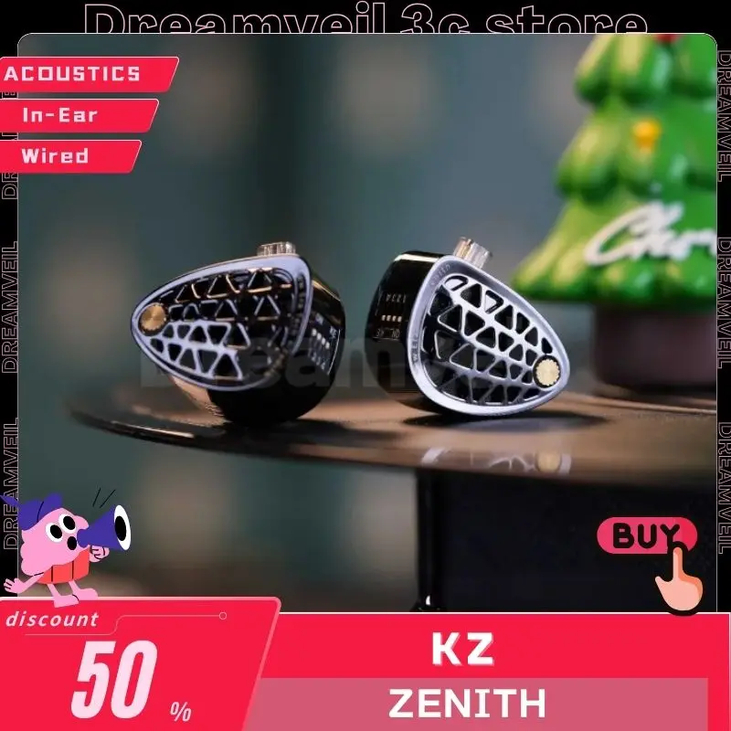 KZ Zenith HiFi Wired Earphones In-Ear Headphones New Era Tech KZ Acoustics Earphone Monitor Earbuds Custom Music Earphones Gitfs