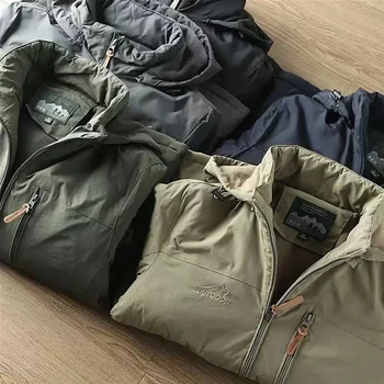 Casual Warm Military Tactical Coat Men Large Size Jacket Autumn Winter Padded Thickened Outdoor Punching Hiking Jacket Men's Top 5