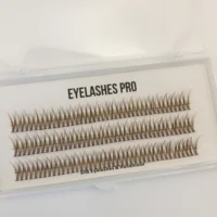 Extensión de pestañas hecha a mano con cola de pez marrón, pestañas Flase segmentadas, mechones de pestañas dramáticas, pestañas de cinta suave, pestañas de maquillaje