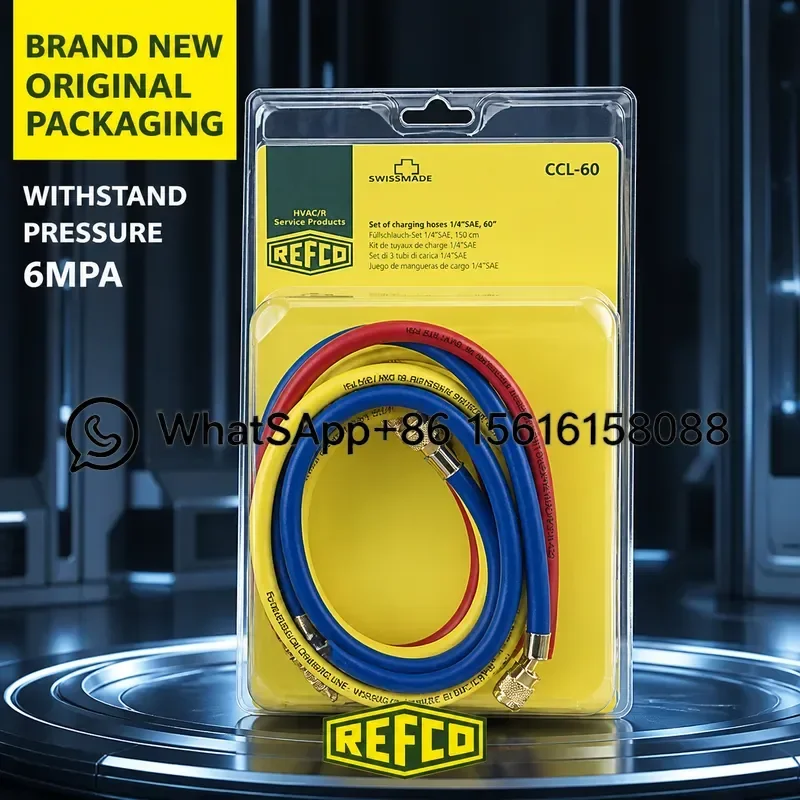Original Refco Wolters Kluwer R22 Refrigerant Charging Hose Extended AC Fluoride Pipe Liquid Line Connector for Air
