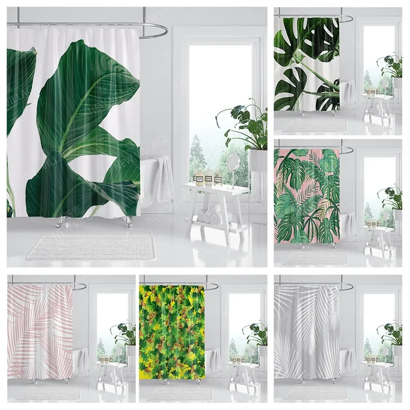 Waterproof fabric shower curtains Bathroom curtain accessories Bath curtain for shower 180x200cm 240*200 plant boho decoration