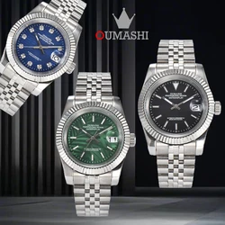 OUMASHI 39mm/36mm Men's Clock Customized Logo NH35 Automatic Mechanical Sapphire Glass Luminous Waterproof Watch