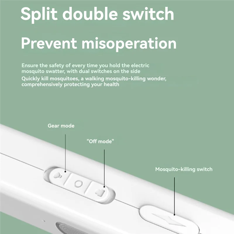 

M14K-Электрическая мухобойка 2-в-1, складная конструкция, лампа для автоматического притяжения, перезаряжаемая батарея, портативное устройство в комплекте