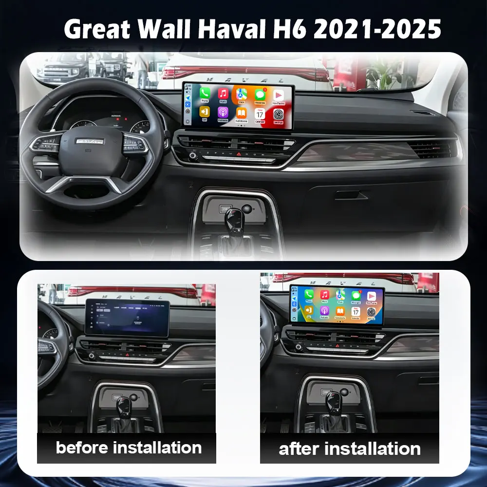 Radio Multimedia Screen Player Car Stereo For Great Wall Haval H6 2021-2025 Bluetooth Carplay Android Auto Wireless Tools