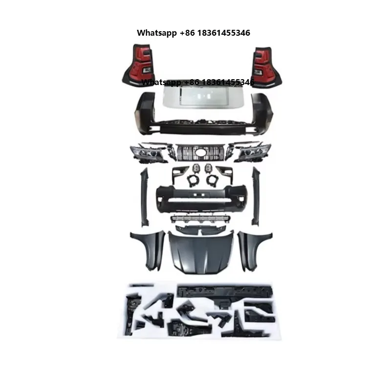 

For Prado FJ150 2010-2017 Upgrades 2018-2021 High Quality Facelift Front Bumper Rear Bumper Hood Headlight Tail Lights Body Kit